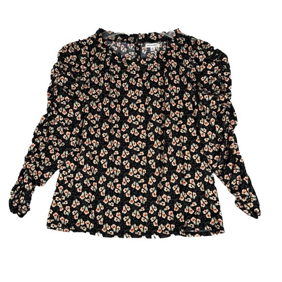 Max Studio Tops - Max Studio Shirt Womens‎ XS Black Cream Floral Flower Blouse Bohemian Peasant